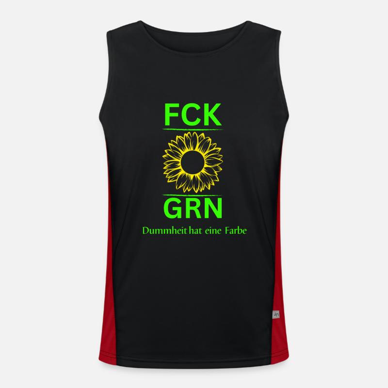 FCK GRN-Anti Grüne-Dummheit hat eine Farbe Funktionelles Kontrast-Tank Top für Männer 