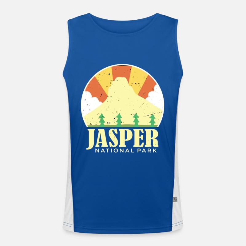 Canada National Park Jasper Alberta Souvenir Icefi Men's Functional Contrast Tank Top 