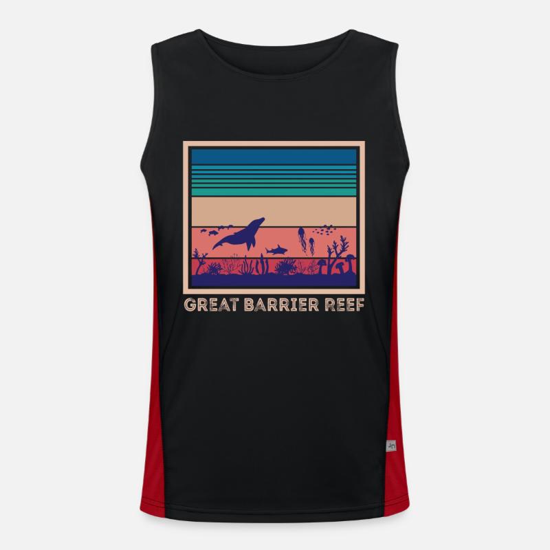 Coral Reef Australia Great Barrier Reef Diving Men's Functional Contrast Tank Top 