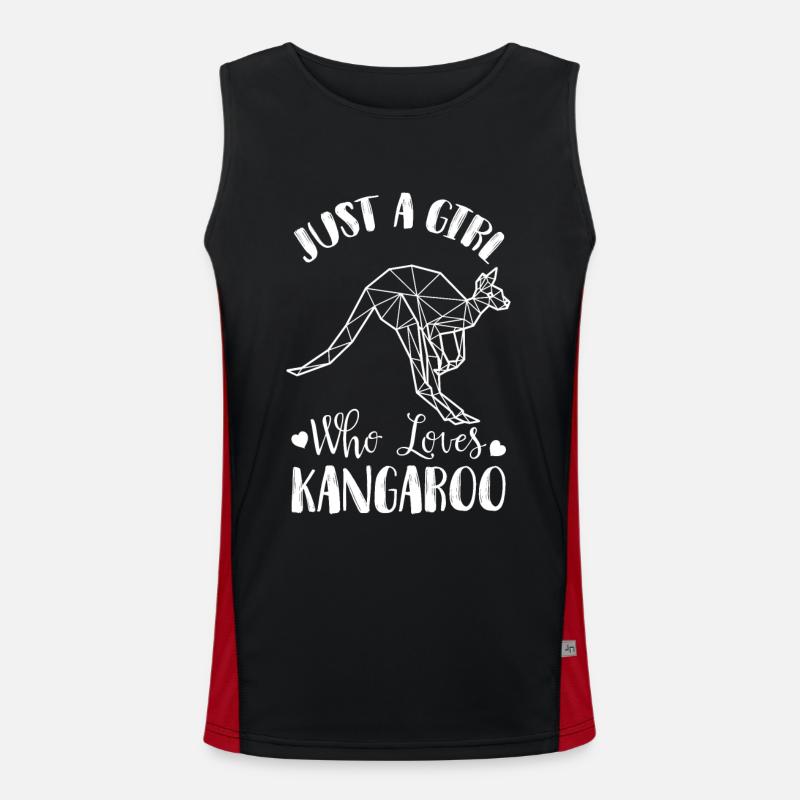 Mädchen-Liebes-Känguru-Australien-Kängurus Funktionelles Kontrast-Tank Top für Männer 
