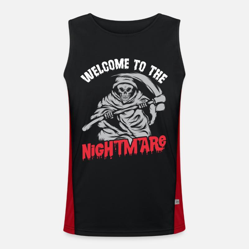 Sensenmann-Sensen-Albtraum-Engel des Todes Hallowe Funktionelles Kontrast-Tank Top für Männer 