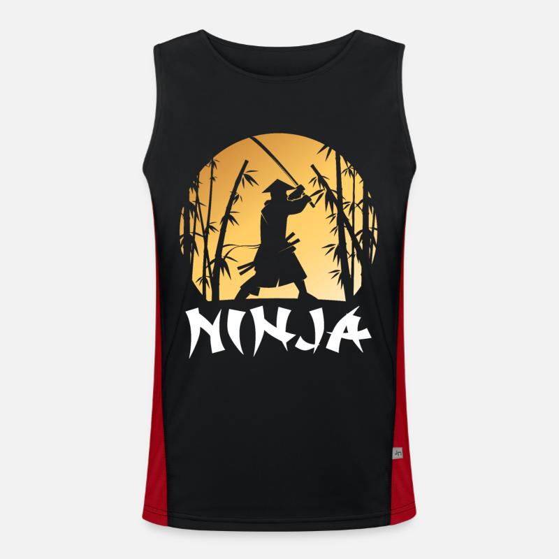 Ninja Warrior Samurai Japanisches Katana-Schwert A Funktionelles Kontrast-Tank Top für Männer 