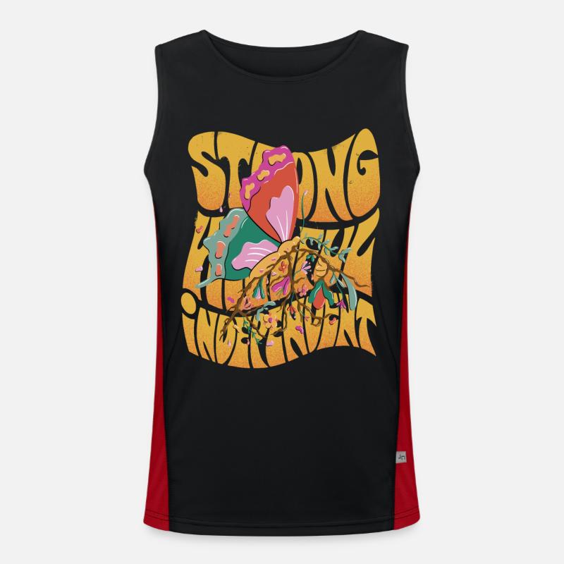Dicton de motivation avec papillon et papillons Débardeur respirant contrasté Homme 