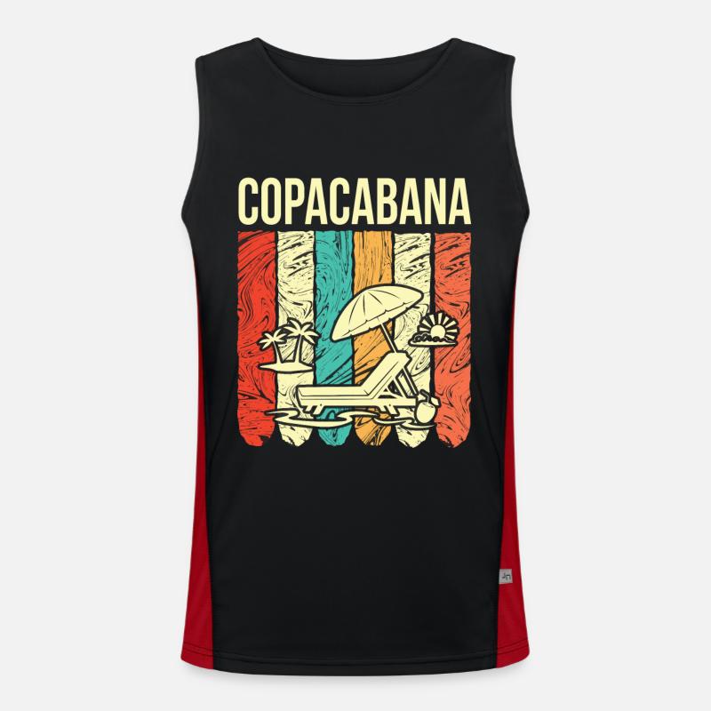 Copacabana Vacances Rio Palms Summer Beach Sun B Débardeur respirant contrasté Homme 