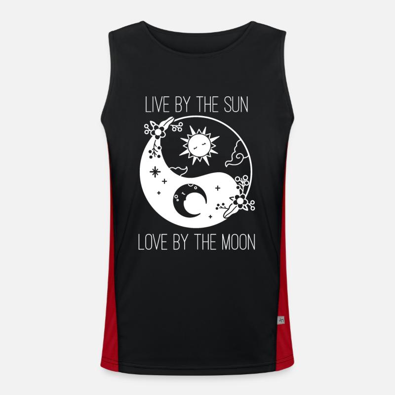 Lune Amour Soleil Soleil Phase Lune Lever du Soleil Débardeur respirant contrasté Homme 