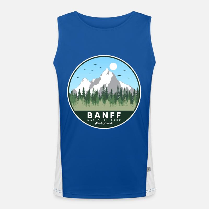 Banff Alberta National Park Canada Souvenir Hiking Men's Functional Contrast Tank Top 