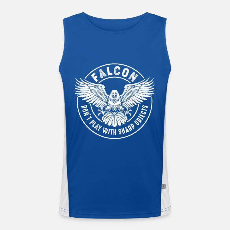 Falcon Sharp objects Falconry Ornithologist Eagle Men's Functional Contrast Tank Top 
