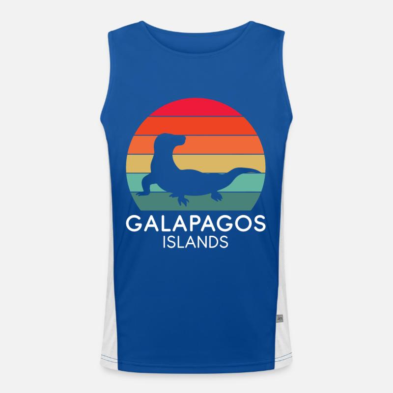 Galapagos Islands National Park Lizard Ecuador Ozea Men's Functional Contrast Tank Top 
