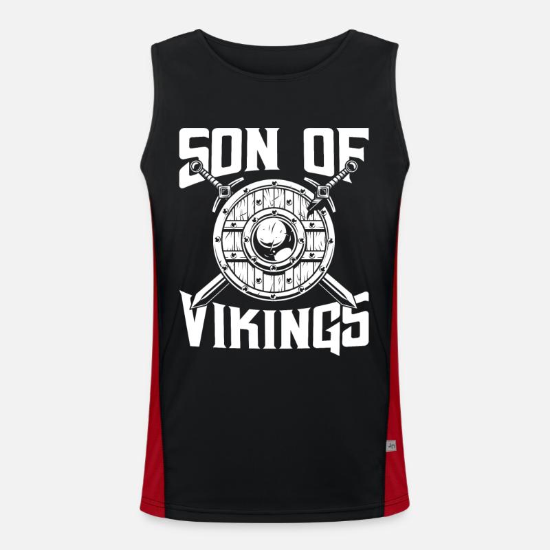 Sohn des Wikingers Axtkrieger Walhalla Warriors My Funktionelles Kontrast-Tank Top für Männer 