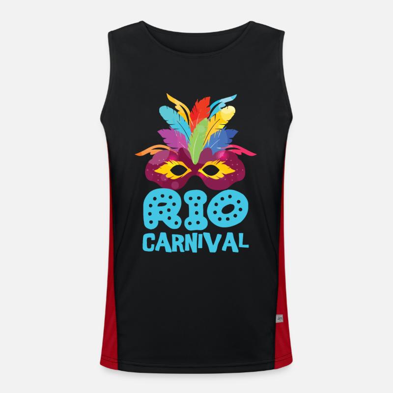 Karneval Rio de Janeiro Feier Brasilien Karnevalsm Funktionelles Kontrast-Tank Top für Männer 