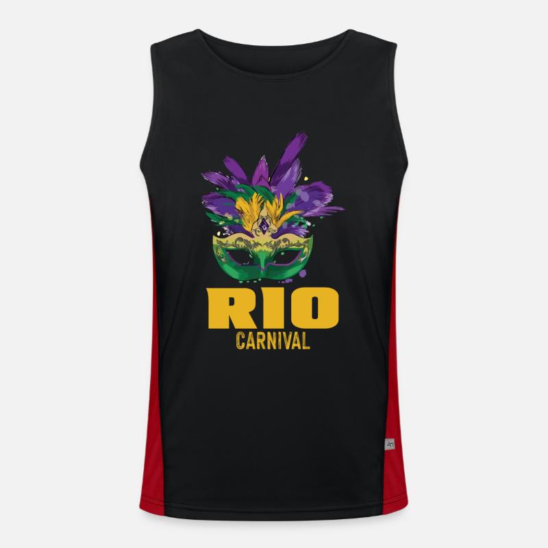 Karneval Maske Rio de Janeiro Feier Brasilien Karn Funktionelles Kontrast-Tank Top für Männer 