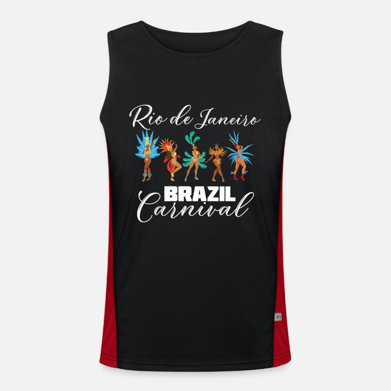 Rio Carnival Rio de Janeiro Celebration in Brazil Men's Functional Contrast Tank Top 