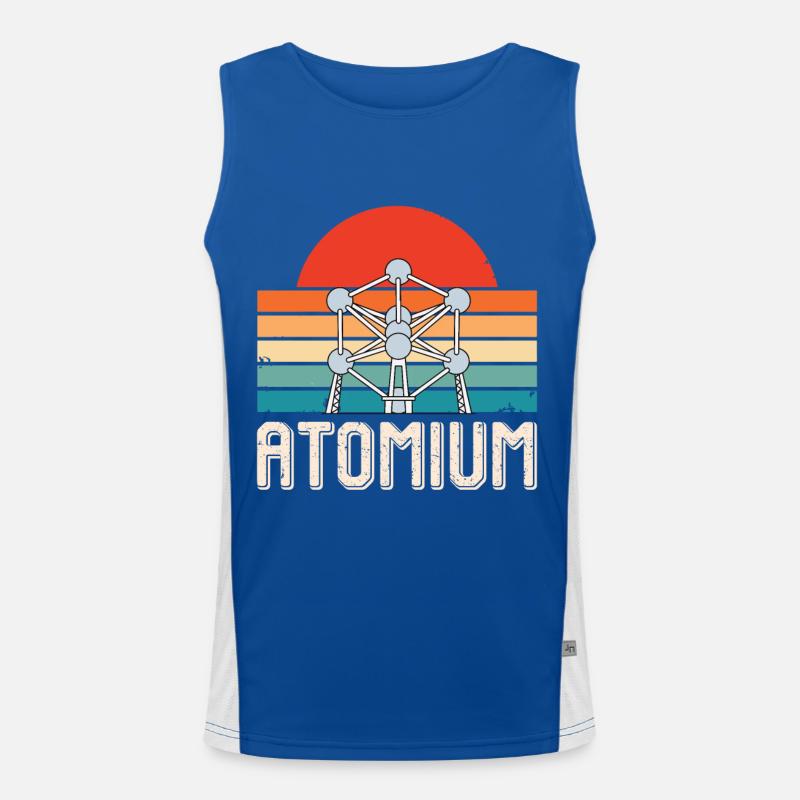 Atom Physik Atomium Atomkern Wissenschaft Physiker Funktionelles Kontrast-Tank Top für Männer 