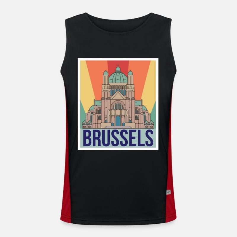 Brüssel Wissenschaft Atomkern Physik Atomphysiker Funktionelles Kontrast-Tank Top für Männer 