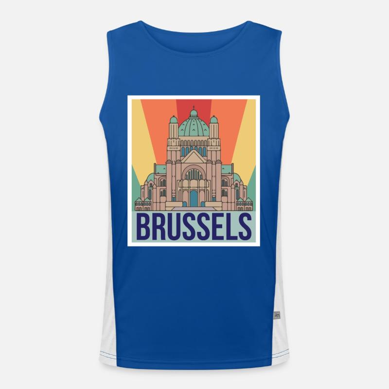 Brussels Science Atomic nucleus Physics Atomic physicist Men's Functional Contrast Tank Top 