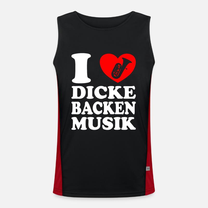 Blasmusik Dicke Backen Musik mit Tuba Funktionelles Kontrast-Tank Top für Männer 