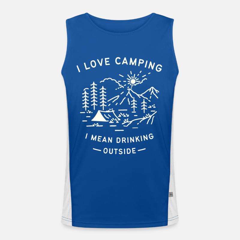 I like camping I mean drinking outside Men's Functional Contrast Tank Top 
