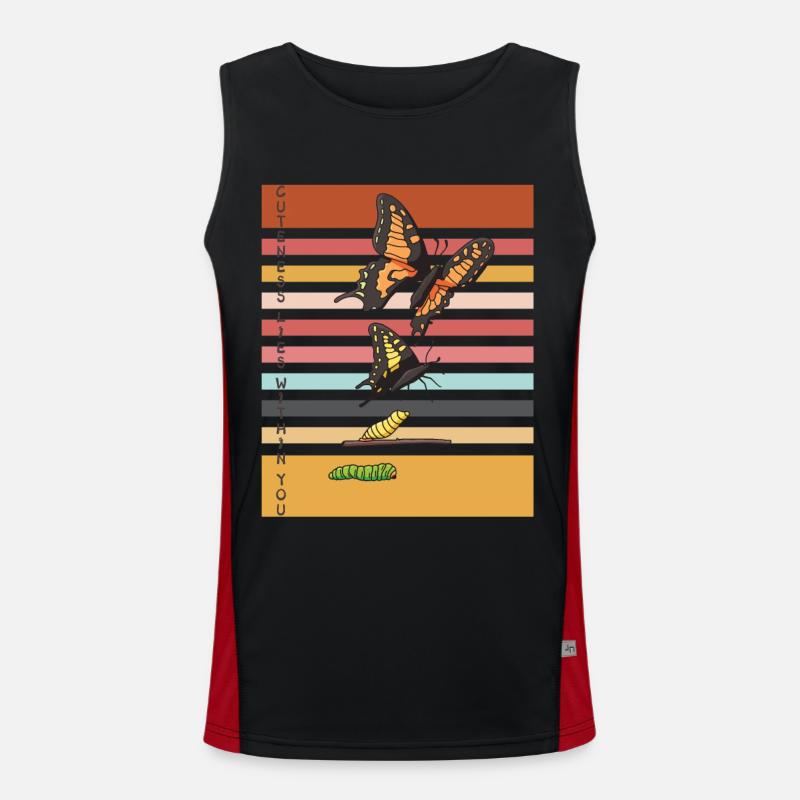 Niedlicher Schmetterling Evolution Schmetterlinge Funktionelles Kontrast-Tank Top für Männer 