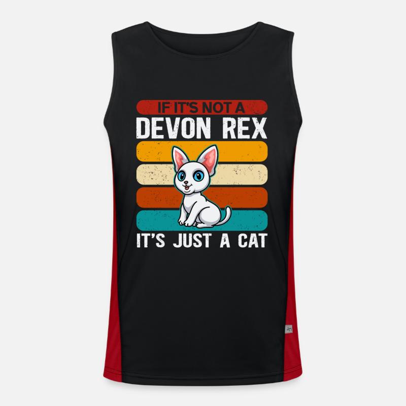 Devon Rex Katzen Katzenbesitzer Katze Geschenk Funktionelles Kontrast-Tank Top für Männer 