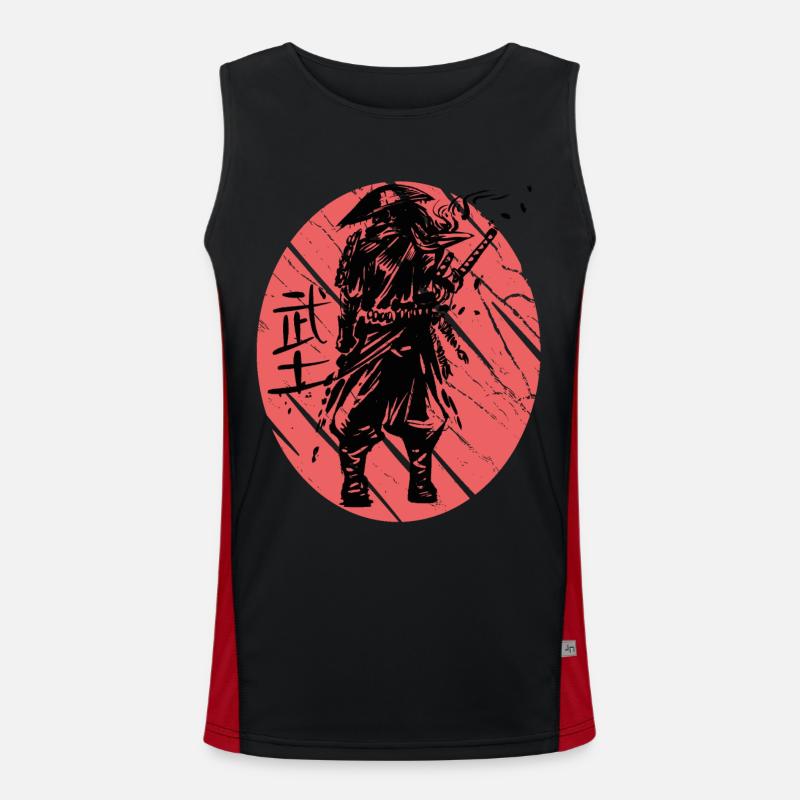Samurai Warrior Ninja Japanese Art Japan Katan Men's Functional Contrast Tank Top 