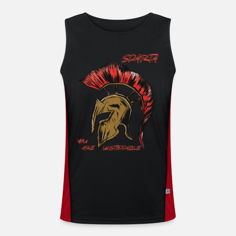 Spartan Helmet Ancient Greece Warrior Gladiator Men's Functional Contrast Tank Top 