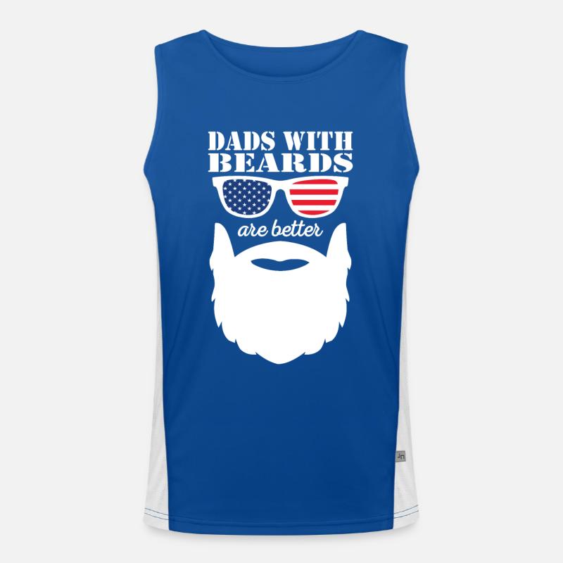 Bärtiger Papa mit Bart Cooler Vater Bartträger Funktionelles Kontrast-Tank Top für Männer 