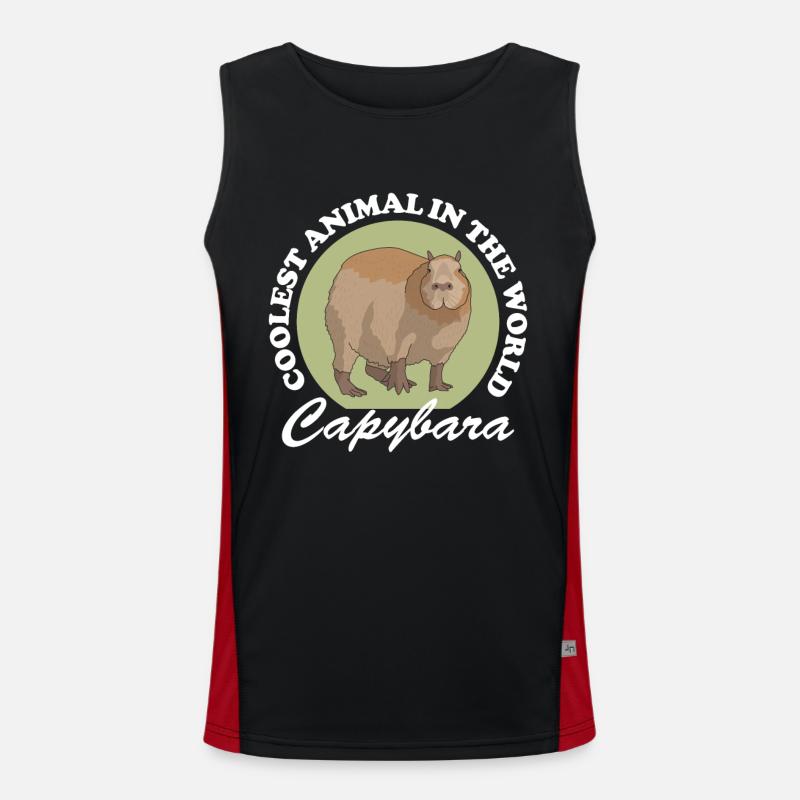 Capybara capybaras Capybaras gift - Men's Functional Contrast Tank Top - black/red