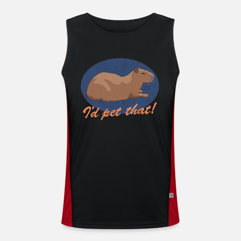 Capybara Capybaras Gift - Men's Functional Contrast Tank Top - black/red