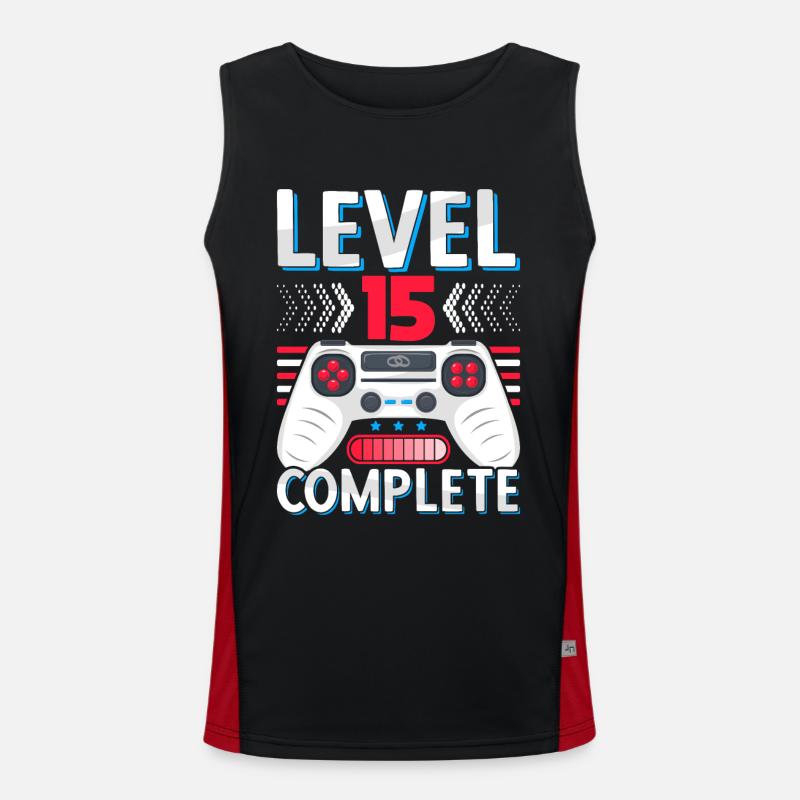15 Hochzeitstag Geschenk Mann Frau Ehemann Ehefrau Funktionelles Kontrast-Tank Top für Männer 