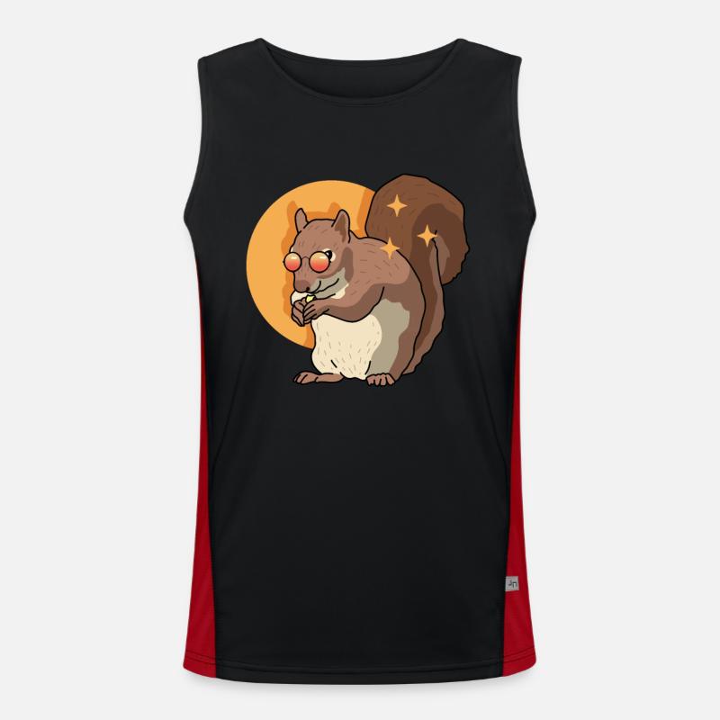 Süßes Eichhörnchen Hörnchen Grauhörnchen Geschenk Funktionelles Kontrast-Tank Top für Männer 