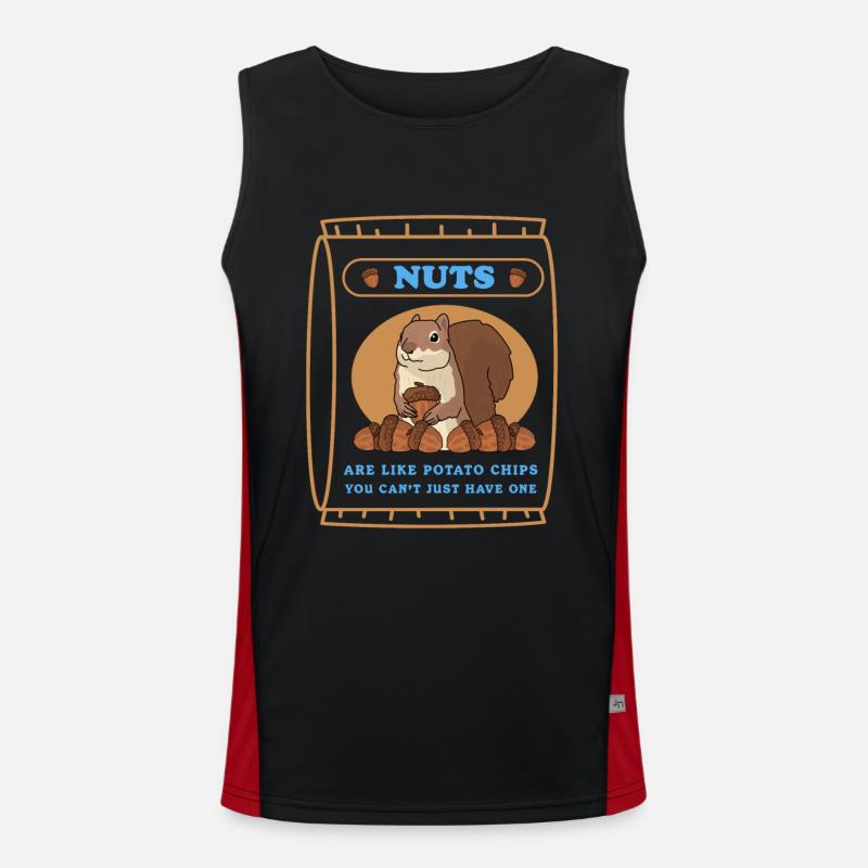 Cute Squirrel Grey Squirrel Gift - Men's Functional Contrast Tank Top  - black/red