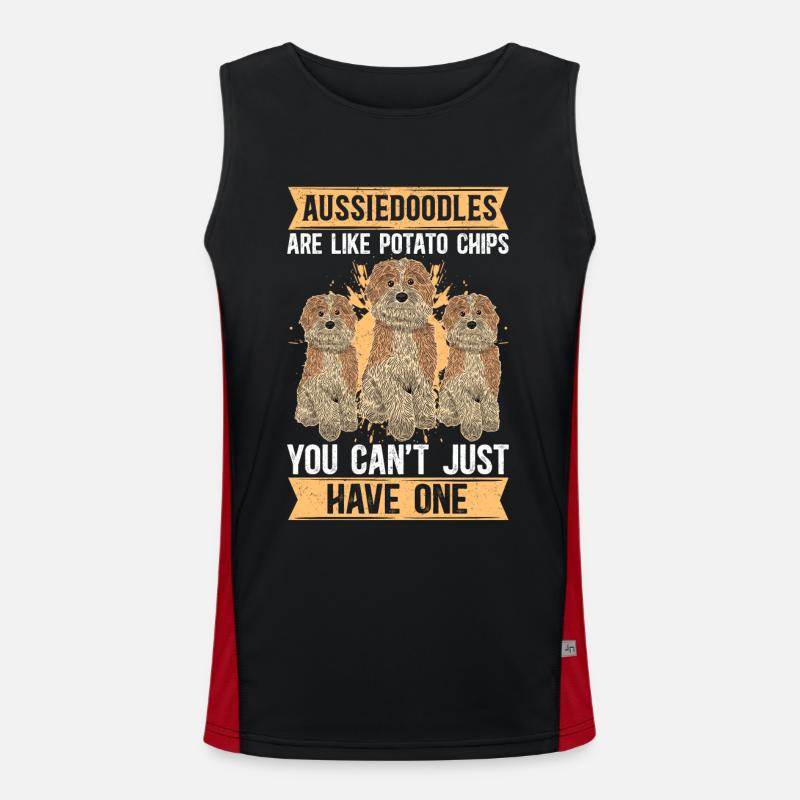 Aussiedoodle Hunde Hundebesitzer Geschenk Funktionelles Kontrast-Tank Top für Männer 