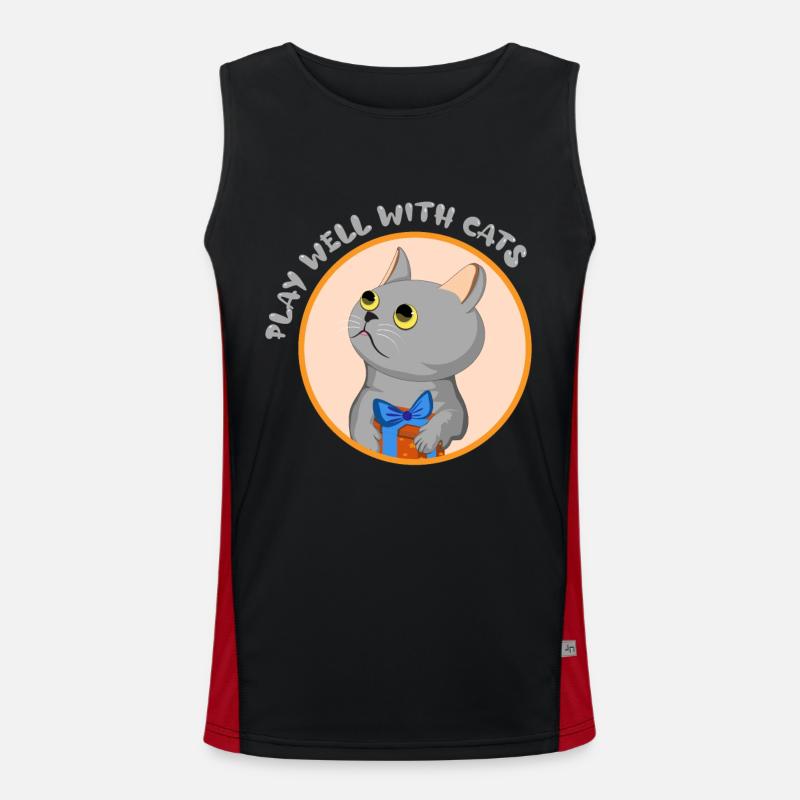 Playing well with others Cat lovers Cat Lovers Men's Functional Contrast Tank Top 