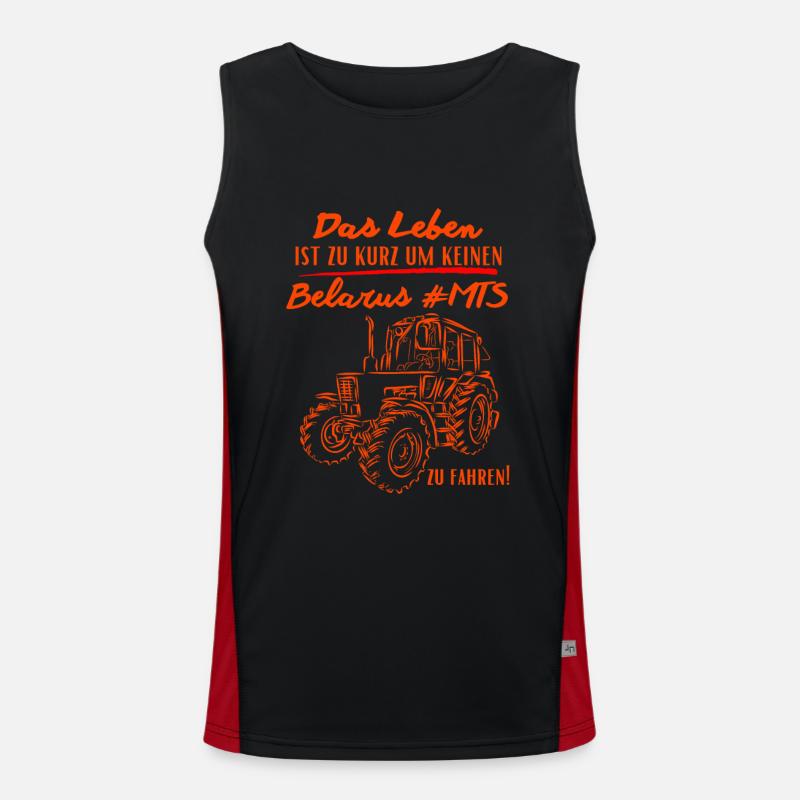 Belarus MTS-Das Leben ist zu kurz um keinen ... Funktionelles Kontrast-Tank Top für Männer 