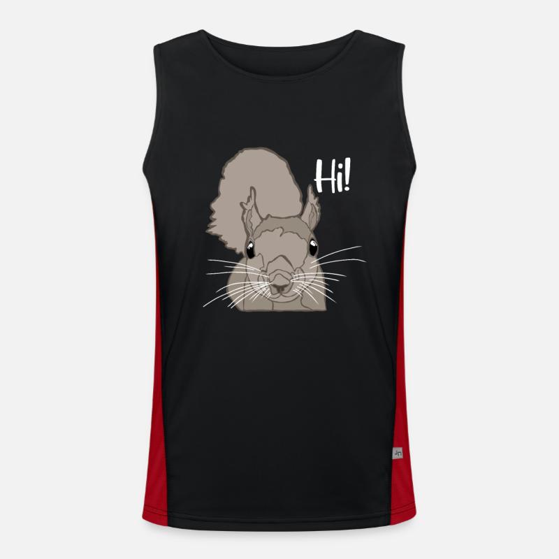 Grey squirrel Squirrel Fox squirrel - Men's Functional Contrast Tank Top  - black/red