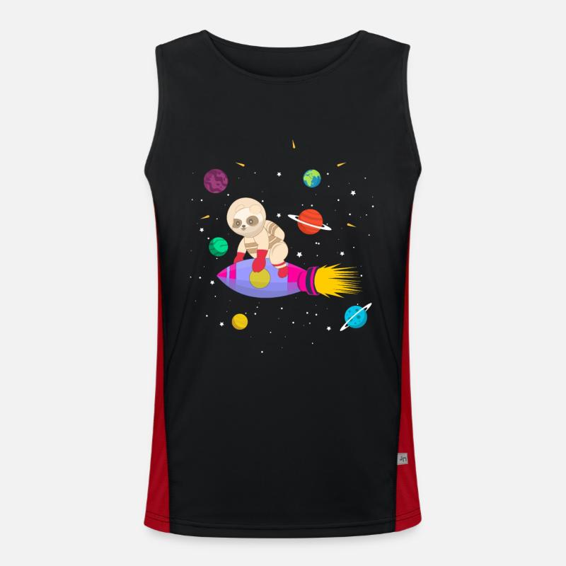 Future astronaut panda bear Men's Functional Contrast Tank Top 