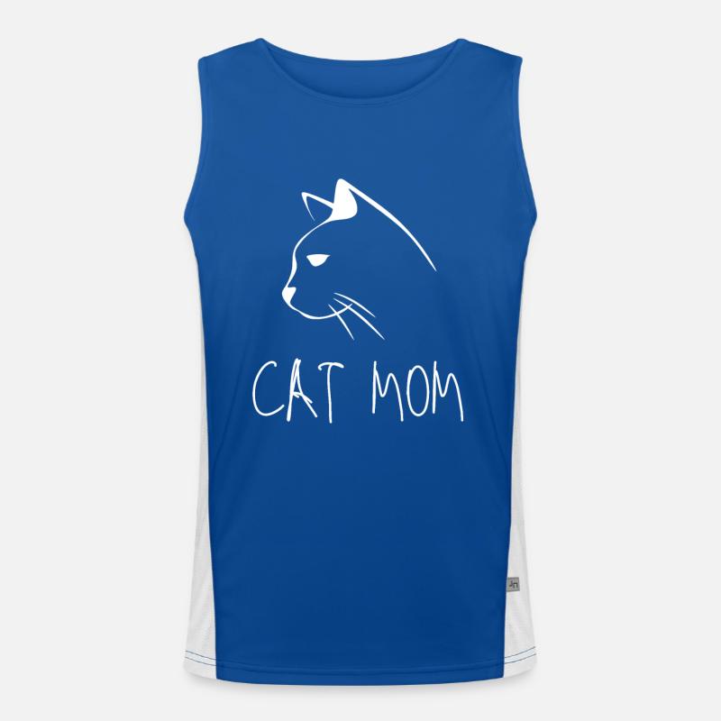 cat mom Funktionelles Kontrast-Tank Top für Männer 