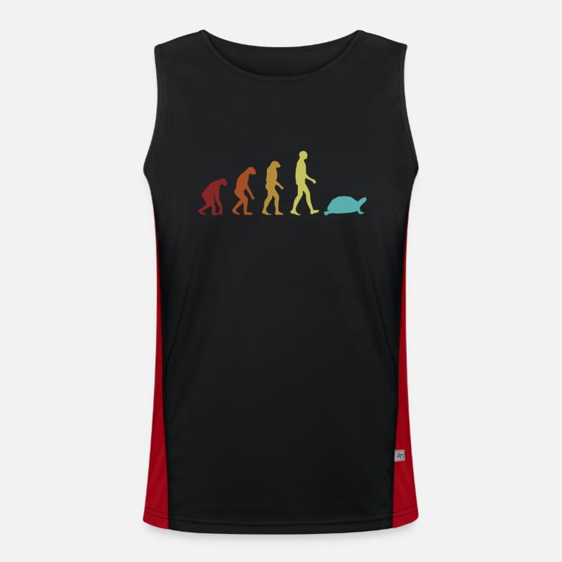 Turtle Evolution Water Turtle Turtle - Men's Functional Contrast Tank Top  - black/red