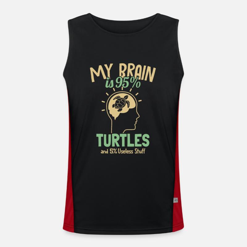 My Brain is 95% Turtles Aquatic Turtle Men's Functional Contrast Tank Top 