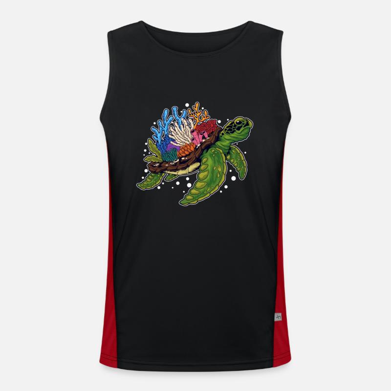 Water turtle Giant tortoise Turtle Men's Functional Contrast Tank Top 