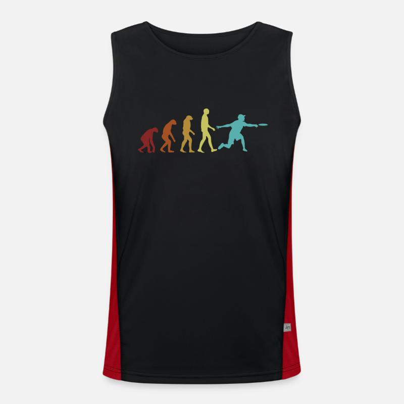 Disc Golf Evolution Basket Disc Golfer Men's Functional Contrast Tank Top 