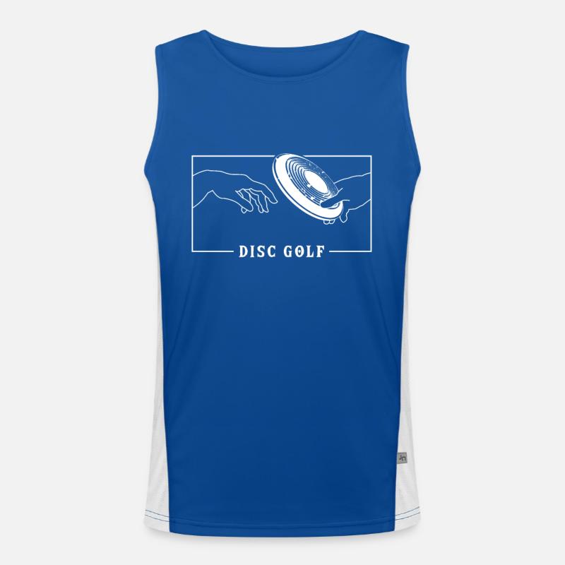 Michelangelo Creation of Adam Disc Golf Disc Funktionelles Kontrast-Tank Top für Männer 
