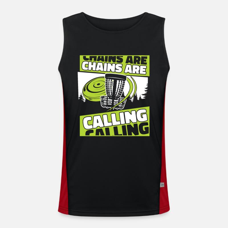 Chains Are Calling Korb Scheibe Disc Golfer Funktionelles Kontrast-Tank Top für Männer 