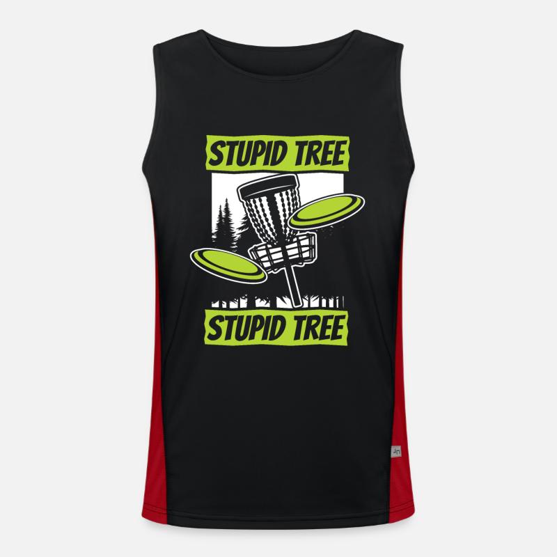 Stupid Tree Frisbee Golf Basket Disc Disc Golfer Débardeur respirant contrasté Homme 