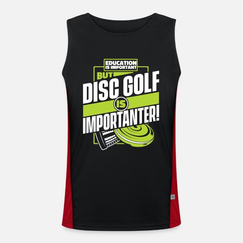 Education Is Important But Disc Golf Is Men's Functional Contrast Tank Top 