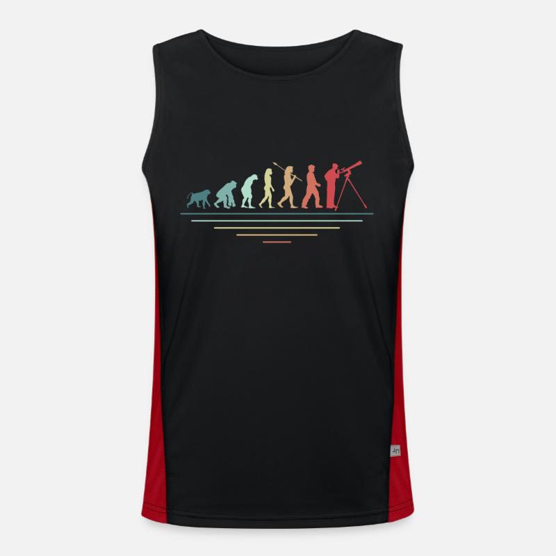 Astronomy Evolution Astronomers - Men's Functional Contrast Tank Top  - black/red
