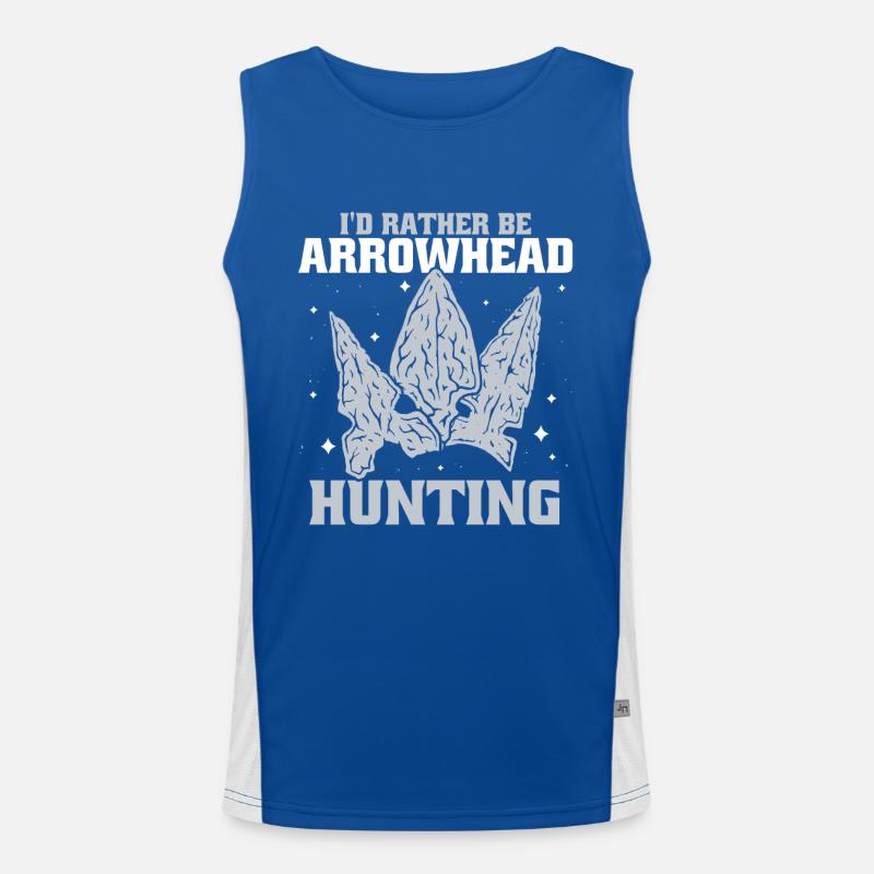 I'd Rather Be Arrowhead Hunting Hunting Tips Men's Functional Contrast Tank Top 