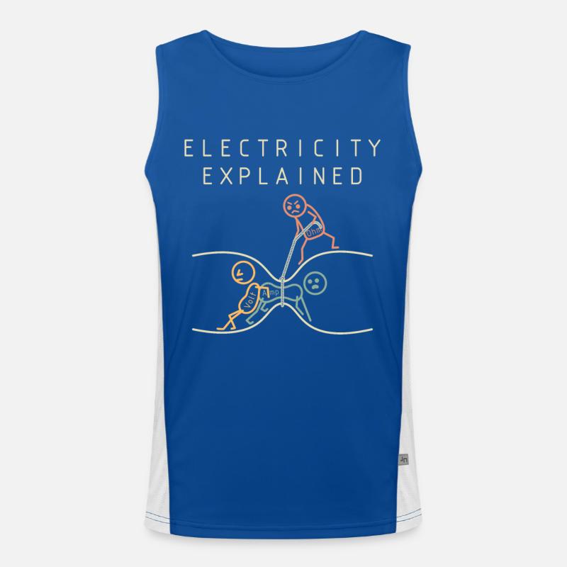 Electricity explains physics Men's Functional Contrast Tank Top 