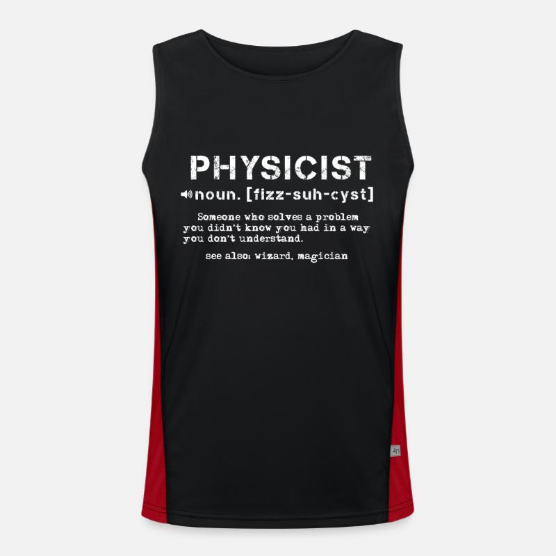 Physics Definition Science - Men's Functional Contrast Tank Top  - black/red