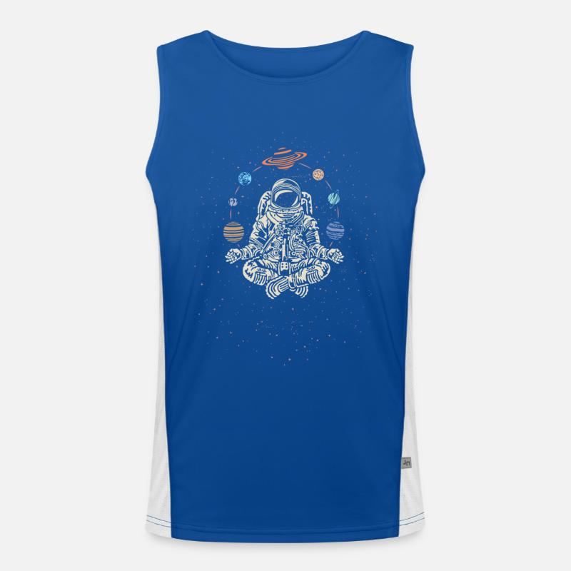 Yoga-Lehrer Rakete Astronaut Funktionelles Kontrast-Tank Top für Männer 